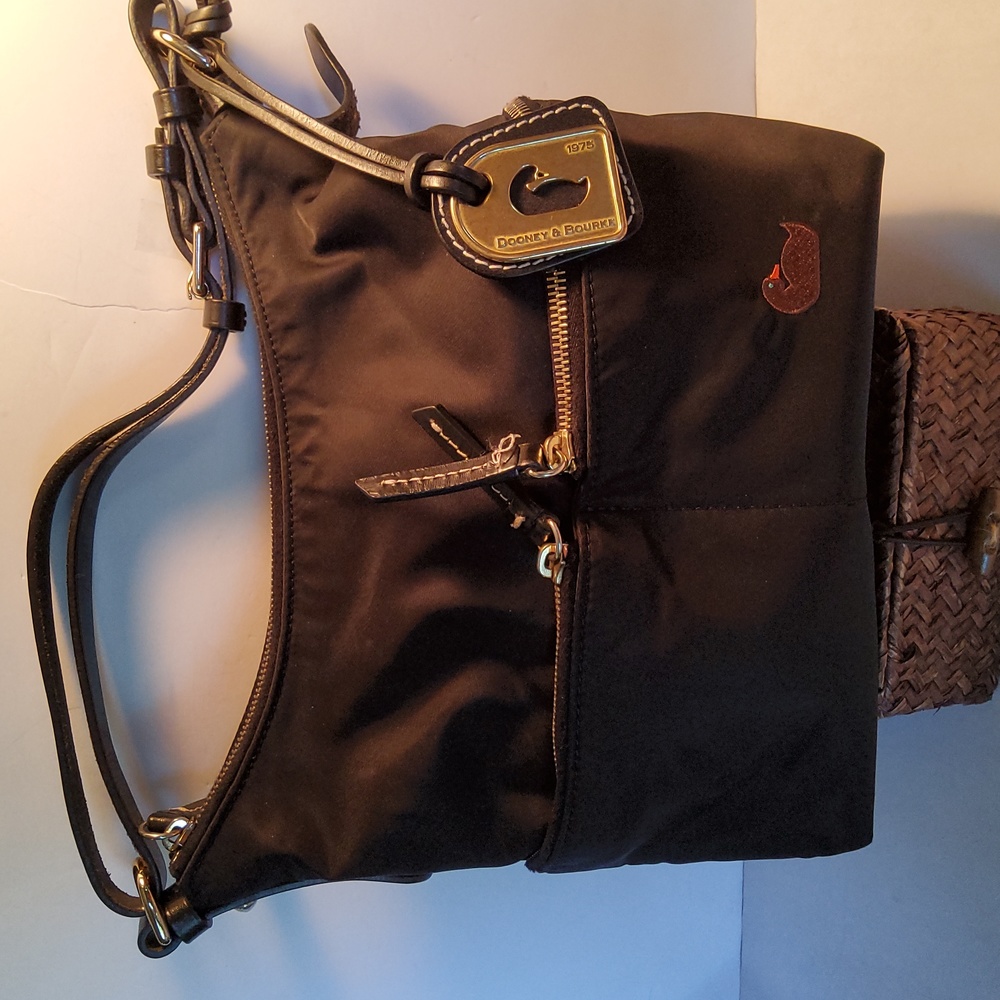EUC Black nylon hobo handbag Dooney &Bourke